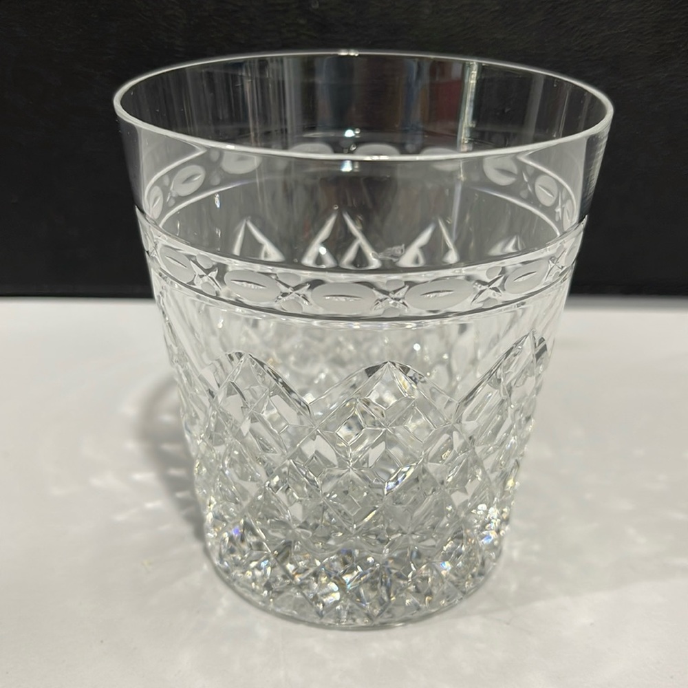 Wedgwood Cheslyn pattern double old fashioned cut crystal glass tumbler marked